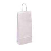 Papierová taška s krúteným uchom 180x80x390 mm, biela Papierová taška s krúteným uchom 180x80x390 mm, biela